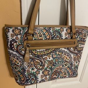 Giani Bernini Saffiano Multi Paisley Tote with a purse